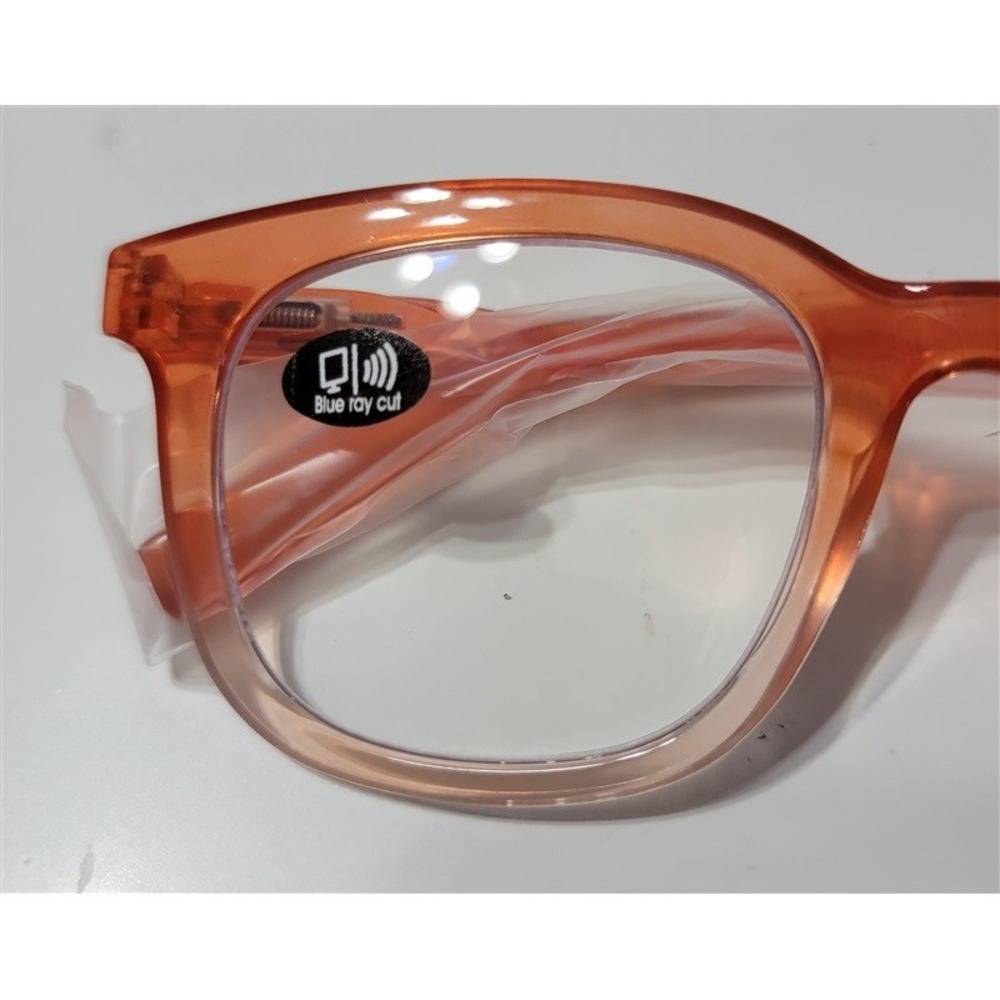 EyeKepper Orange & Clear 1.25 Thick Frame Anti Blue Light Reading Glasses 113458